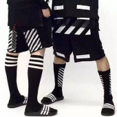 潮人必备# Adidas 阿迪达斯 Duramo Slide  黑白三杠時尚拖鞋