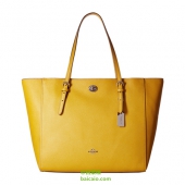 国内￥3500，Coach 蔻驰 女士真皮十字纹皮革旋锁大手袋 $124.99 到手￥990