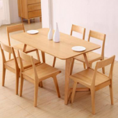 一米色彩 餐桌椅(1桌+4椅) 榉木现代简约