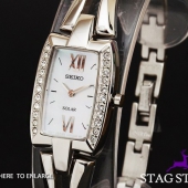 Seiko 精工 珍珠贝母镶水晶 镯式女表 新低$59（$69-10） 到手￥445