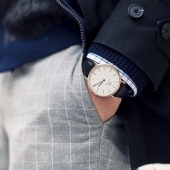 丹尼尔惠灵顿（Daniel Wellington） 0107DW 男士经典玫瑰金石英手表 时尚大气