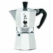 Bialetti 6800摩卡特浓咖啡6杯炉灶蒸汽咖啡机，银色 6-Cup
