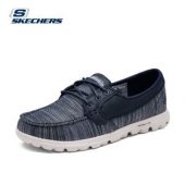 斯凯奇 skechers 休闲豆豆鞋女 超轻系带帆布鞋舒适平底低帮鞋夏14279 海军蓝色 38