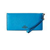 蔻驰（COACH） Polished Pebble Leather Slim  女士长款钱包