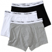 卡尔文 克莱恩（Calvin Klein） 男款四角内裤 3件装 舒适弹性