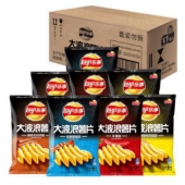 Lays 乐事  大波浪薯片 混合口味箱装 (鸡翅70g*2+鱿鱼70g*2+五花肉70g*2+辛辣70g*2)*2件