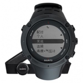 【运动户外】SUUNTO 颂拓 芬兰品牌 拓野3系列 智能手表 石英手表 中性 男女适用腕表 巅峰黑色心率 SS020674000（升级中文操作，GPS户外功能，测心率、游泳、骑车、跑步、多种运动、智能无缝连接，丰富，重温和分享运动）