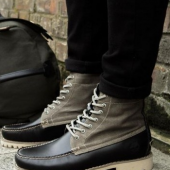 天木兰（timberland） Authentics 男士真皮拼接系带短靴