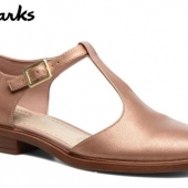 Clarks 其乐 女士T字带真皮平底单鞋  Prime会员免费直邮到手￥275.17