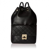 卡尔文 克莱恩（Calvin Klein） Permanent Quilted Lamb Drawstring 女士双肩包 羊皮材质 菱形纹路 典雅秀丽