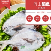 大洋世家 冷冻舟山鲳鱼 450g 4条*3袋 ￥72（买三免一）