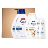 DOVE 多芬 沐浴套装（深层营润1kg*2瓶+丰盈宠肤300克*2瓶+润发精华素190ml*2瓶）