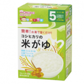 和光堂（Wakodo） 宝宝辅食高钙纯白米糊 （5g×10包）*6盒 优质大米制作 无添加