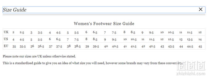海淘鞋子的尺寸选择攻略