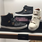 COACH 蔻驰Richmond Swagger Hi Top Wedge女士真皮内高跟休闲鞋 棕色款