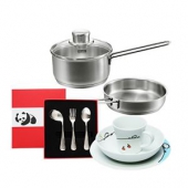 Fissler 菲仕乐 Kahla 卡拉儿童餐具锅具8件组 送菲仕乐小锅2件组及熊猫餐勺