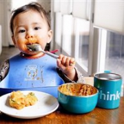 Thinkbaby 辛克宝贝 宝宝不锈钢餐具4件套装 蓝色款