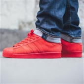 骚红色：Adidas阿迪达斯 Superstar 中性款复古运动鞋
