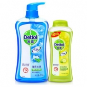 滴露（Dettol）健康沐浴露 薄荷冰爽950克+青瓜舒爽 沐浴露350克