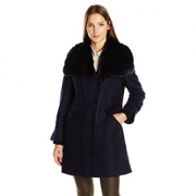 限尺码： Via Spiga Asymmetrical Coat 女士羊毛大衣