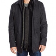 限M码： Calvin Klein Wool Scarf 男士羊毛混纺大衣