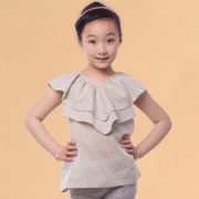 江南·霖 女童圆点无袖上衣  包邮
