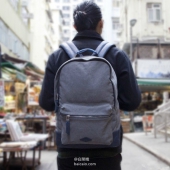 Fossil Estate系列 男士帆布拼真皮双肩包 4折$79.99 到手￥680