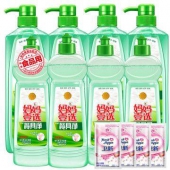 妈妈壹选餐具净1kgX4+妈妈壹选餐净500gX4+卫新柔顺剂袋装50gX4