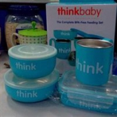 Thinkbaby 辛克宝贝 宝宝不锈钢餐具4件套装 蓝色款