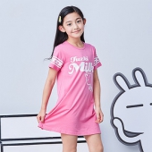 舒肤薄棉# 三枪 女童圆领短袖睡裙 中大童