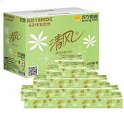 清风 淡绿花抽纸2层*200抽*20包
