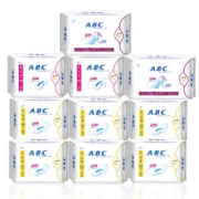 ABC  纤薄棉柔卫生巾组合10包（日48片+夜22片）