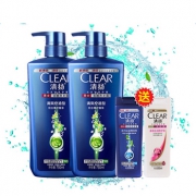 清扬 男士去屑洗发露清爽控油型750毫升*2+100ml*2