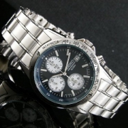 精工（SEIKO） 三眼计时石英男表 防水100米