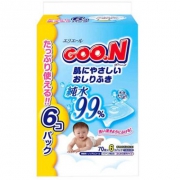 日本大王(GOO.N)99%纯净水婴儿湿巾 70抽x6 原装进口