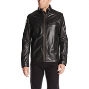 COLE HAAN Smooth Leather Moto Jacket 男款羊羔皮夹克