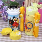 THERMOS 膳魔师 高真空不锈钢儿童吸管保温杯FEQ-400DS-CRY 370ml