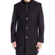 限48码：TOMMY HILFIGER Bruce 36-Inch 男士单排扣羊毛混纺大衣