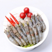 大洋世家 进口冷冻厄瓜多尔白虾 2kg 100-120只 盒装