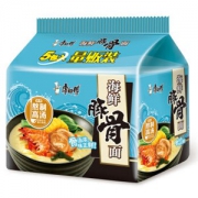 康师傅 新美味 海鲜豚骨袋面 五连包 *5件