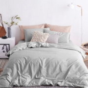 DAPU 大朴 A类床品 精梳纯棉四件套 素色 浅灰 1.8米床 220*240cm 199元（399,399-200）