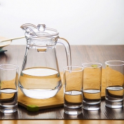 乐美雅 鸭嘴壶1.3L玻璃水壶水杯水具套装7件