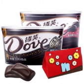 德芙 Dove巧克力252g*2 (醇黑+黑巧克力+实用纸巾抽)