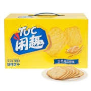 闲趣 韧性饼干(自然清咸原味) 900g/盒*2件