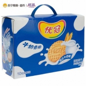 限地区：优冠 牛奶香脆 饼干盒装 1Kg*2盒