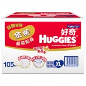 好奇（Huggies）  金装 超柔贴身纸尿裤 XL105片*2箱