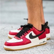 Nike耐克 Air Force 1 Low 男士经典低帮复古鞋 红白配色