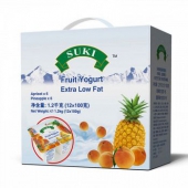SUKI多美鲜 杏/菠萝果粒脱脂酸奶 100g*12 礼盒