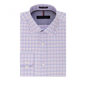 汤米·希尔费格（Tommy Hilfiger） Non Iron Slim Fit Plaid 男士修身免熨衬衫 100%纯棉材质