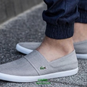 LACOSTE 法国鳄鱼 男士帆布一脚蹬休闲鞋 两色￥134.5包邮 （¥413 凑单￥269两双）